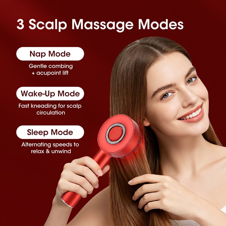 5-in-1 Electric Scalp Massager & Hair Growth Comb | Red Light Therapy | Oil Applicator | Rechargeable