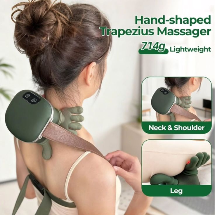 SmartPalm™ Rechargeable Neck & Shoulder Massager – Deep Tissue Relief with Heat & Vibration