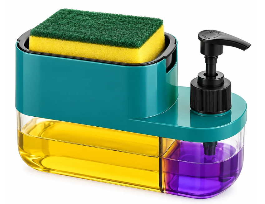 3-in-1 Soap Dispenser & Dish Scrubber Holder