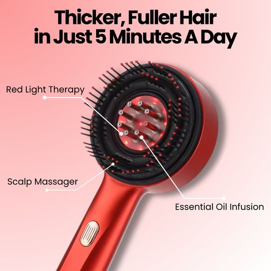 5-in-1 Electric Scalp Massager & Hair Growth Comb | Red Light Therapy | Oil Applicator | Rechargeable